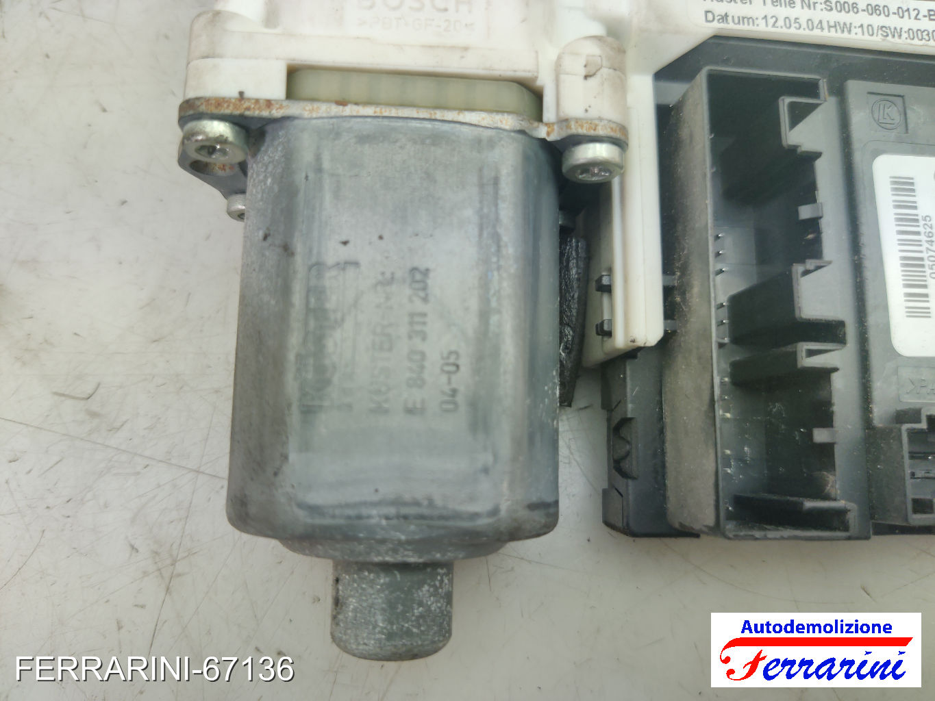 Motorino Alzavetro AUDI A3 8P1 2.0 TDI 16V 2003-2012 8P0959802G