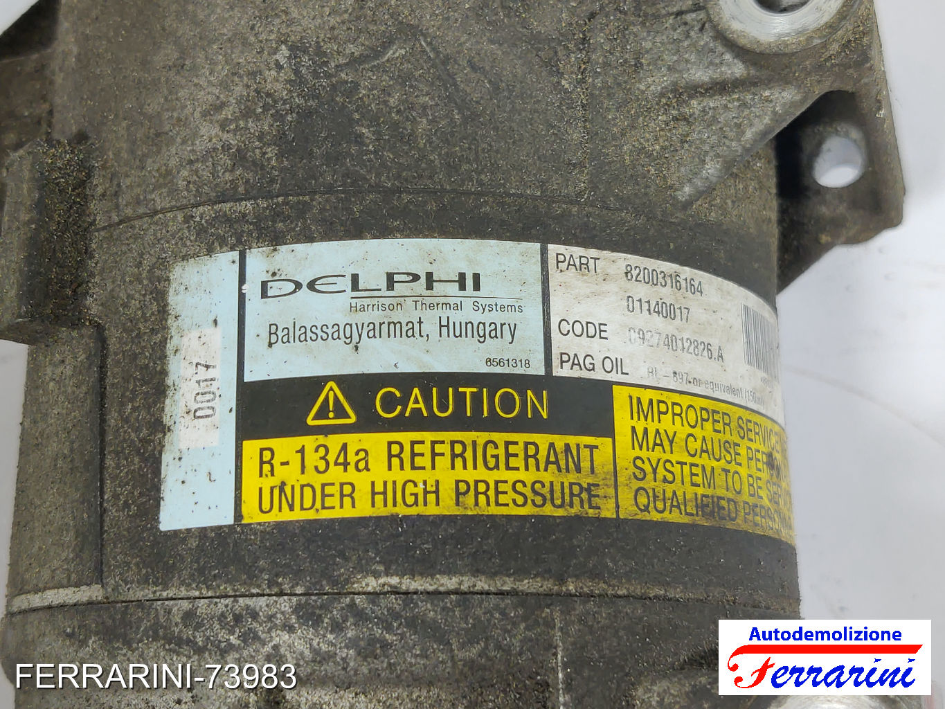 Compressore Clima RENAULT SCENIC 2 JM0/1 1.5 DCI 2003-2005 8200316164