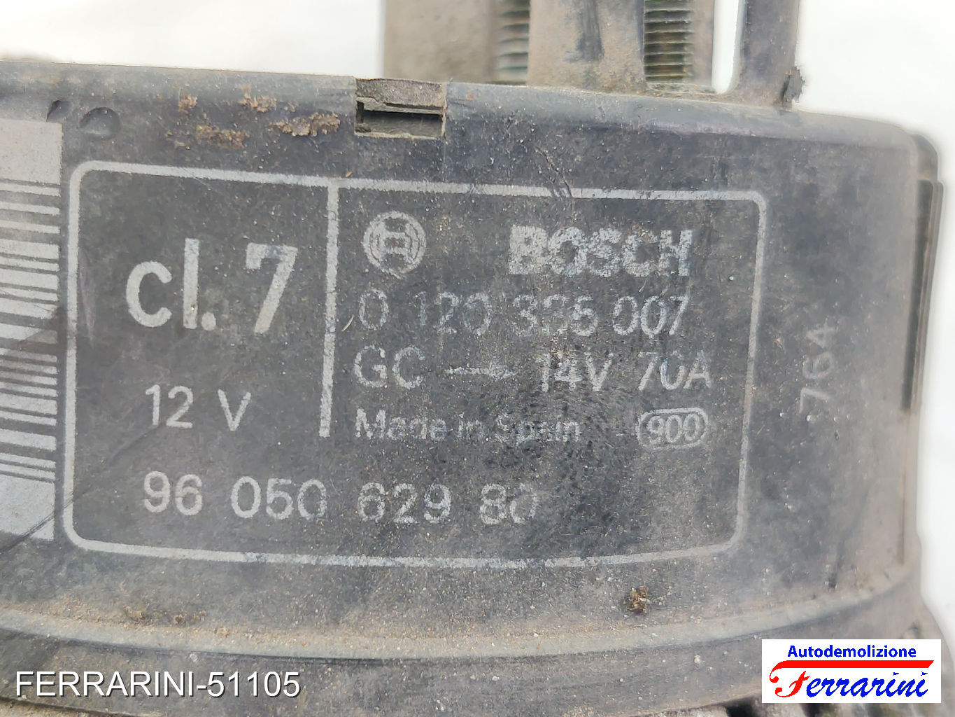 Alternatore CITROEN BERLINGO GFK, GJK, MF 1.4I 1996-2011 9605062980, 0120335007