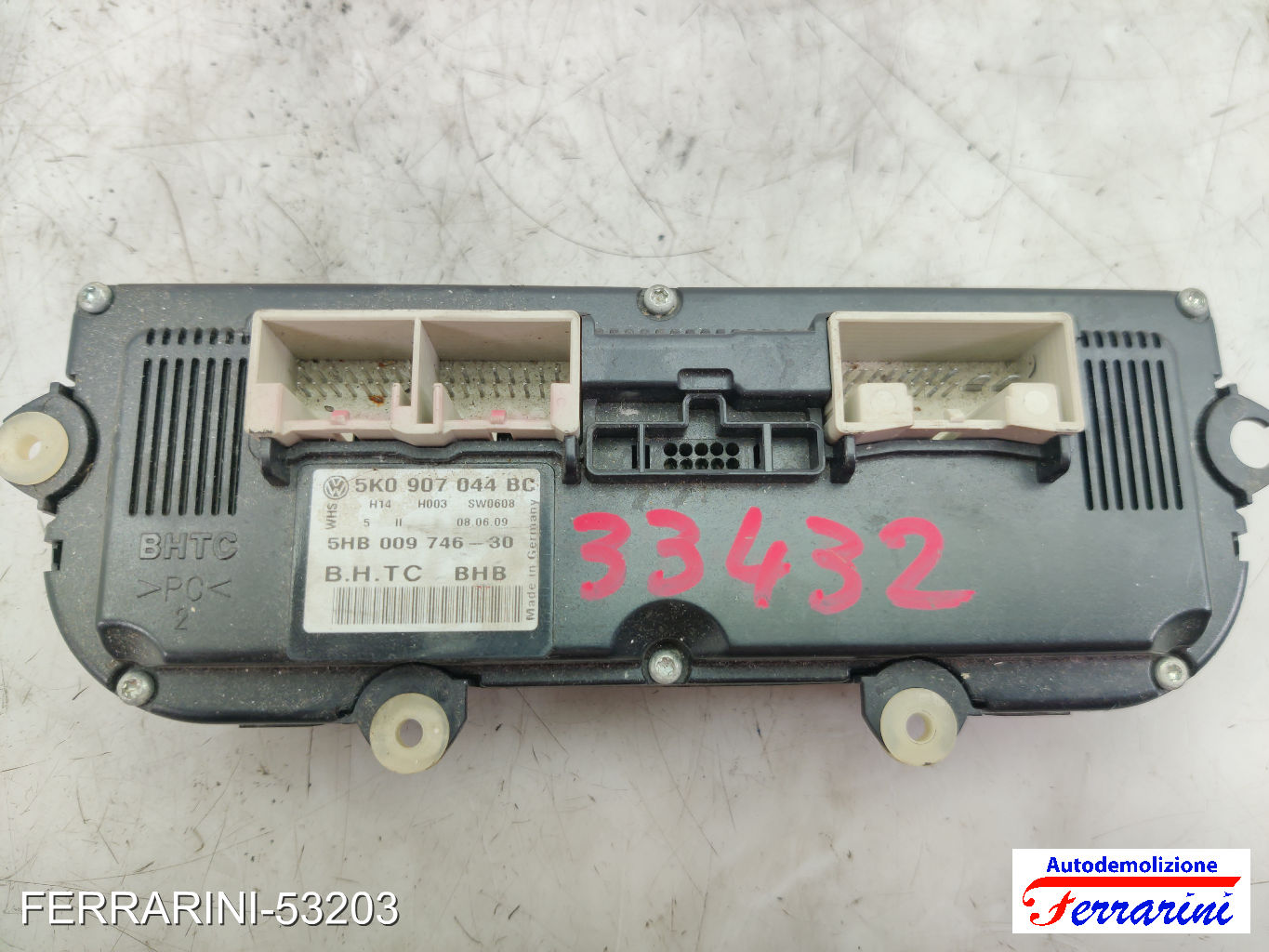 Tastiera Clima VW GOLF 6 5K1 2008-2013 anteriore, frontale 5K0907044BC
