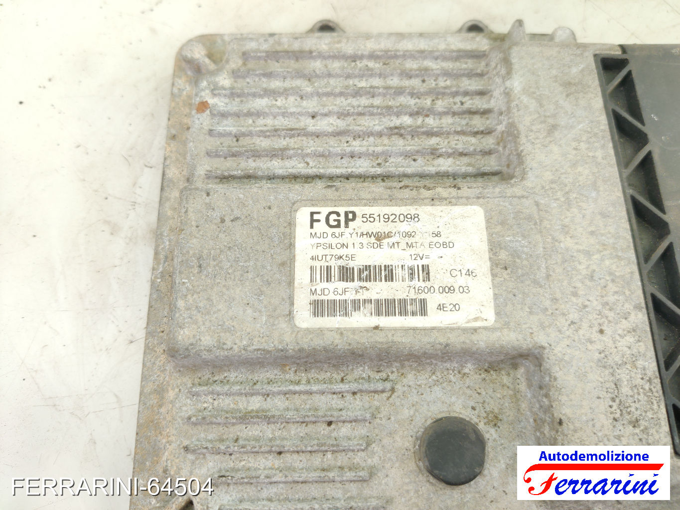 Centralina Motore LANCIA YPSILON 843 1.3 JTD 2003-2011 55192098, 7160000903 7