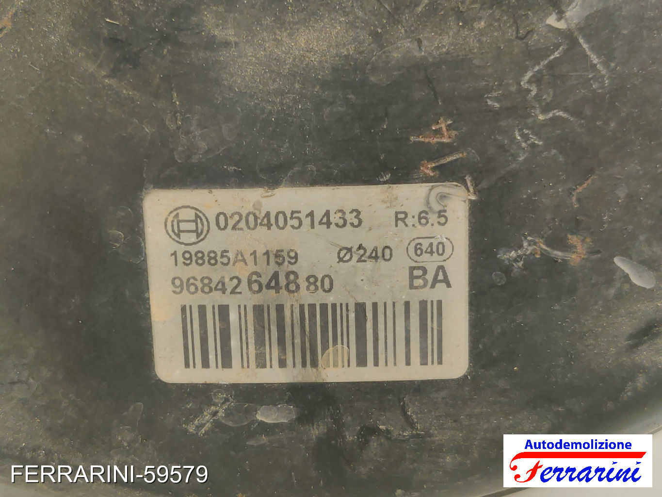 Servofreno CITROEN C3 1 FC, FN 1.4 HDI 2002-2009 4535W9, 9684264880, 0204051433
