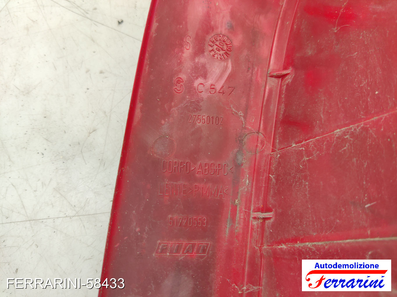 Fanalino Stop Posteriore FIAT MULTIPLA 186 2002-2010 sinistro, sx, posteriore