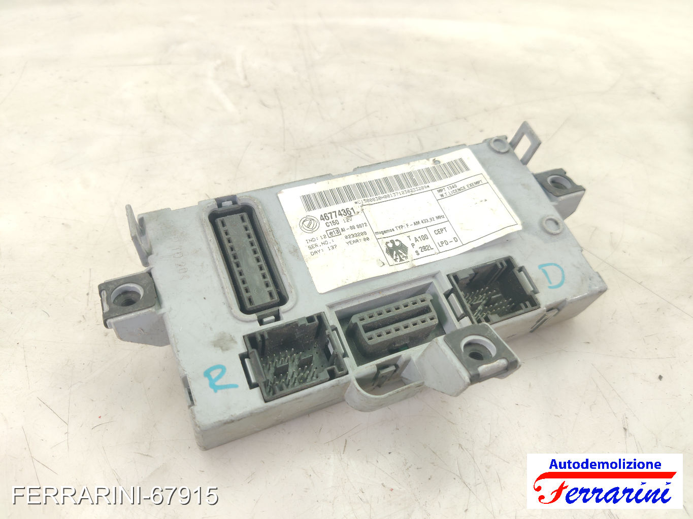Kit Accensione FIAT PUNTO 188 1.8 130 HGT 1999-2012 46548002