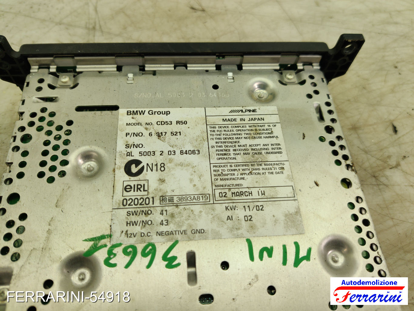 Stereo Radio MINI - R50, R53 2001-2006 6917521