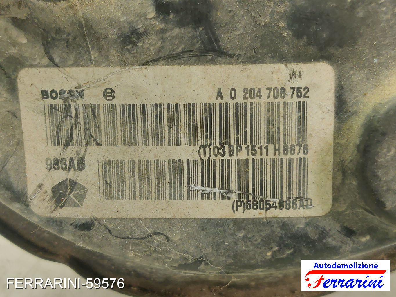 Servofreno FIAT FREEMONT 345 2.0 JTD 2011-2023 68054986AD, 0204708752