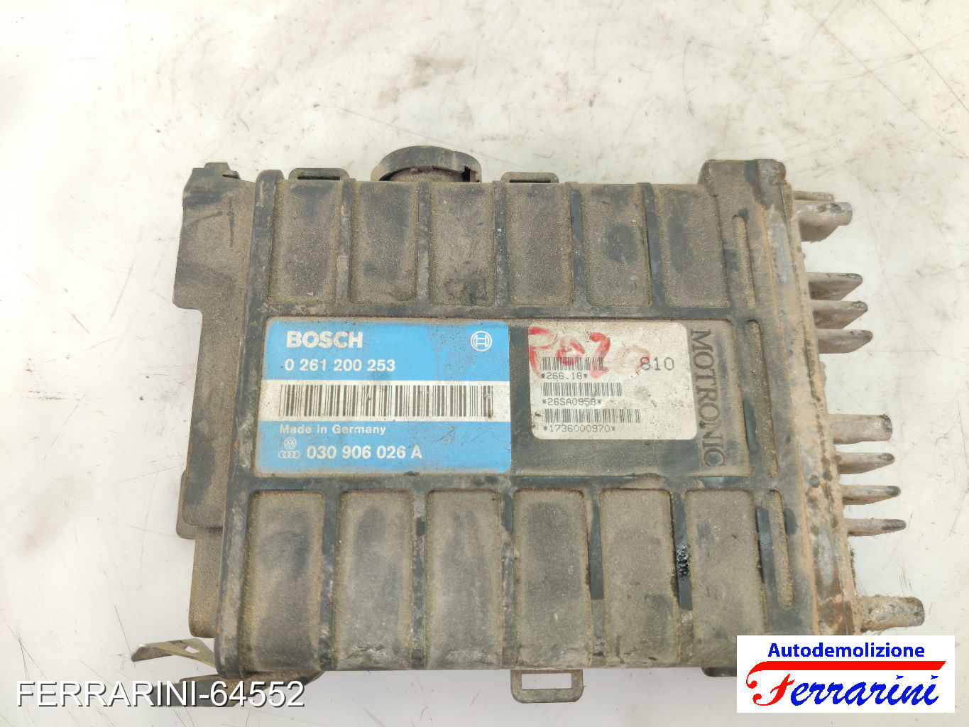 Centralina Motore VW POLO 80, 86C 1.3 CAT 1987-1994 030906026A, 0261200253