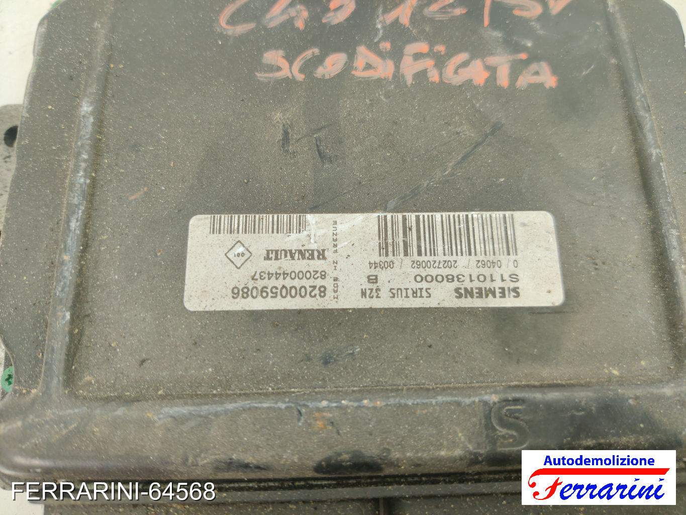 Centralina Motore RENAULT CLIO 2 BB, CB 1.6 1998-2005 8200044437, 8200059086 7