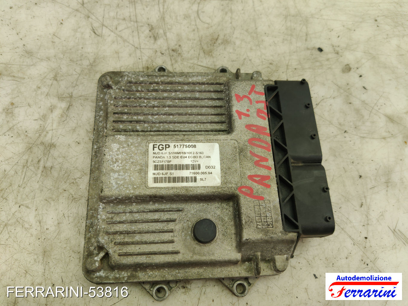 Centralina Motore FIAT PANDA 169 1.3 D MULTIJET 2003-2012 51775008, 7160000504