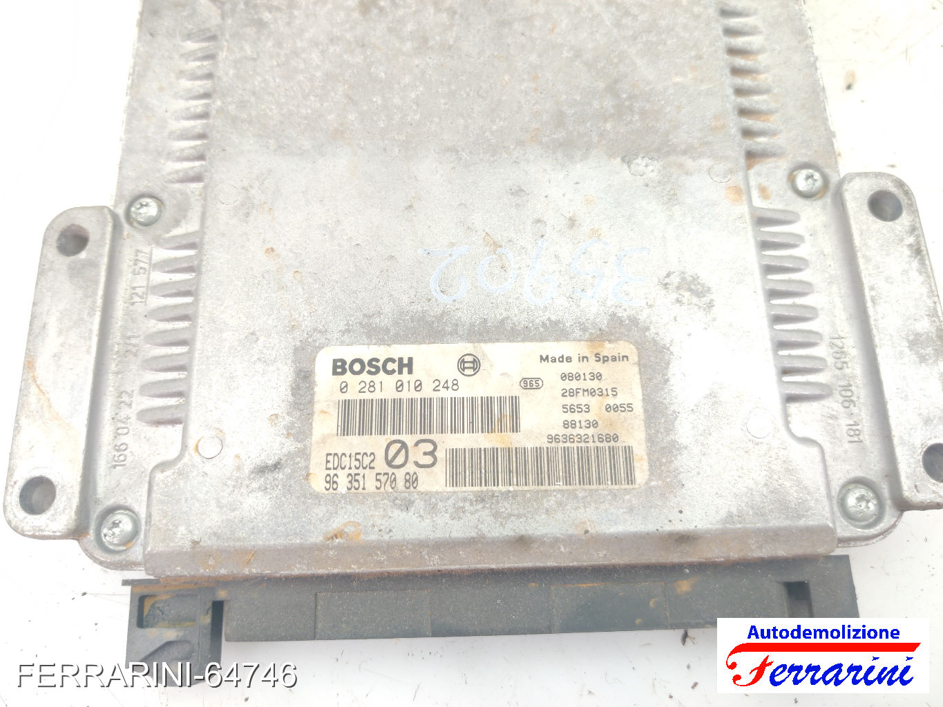 Centralina Motore PEUGEOT 406 8B 2.0 HDI 110 1998-2001 0281010248, 1929ZJ 10