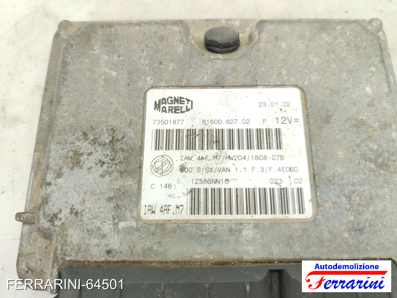 Centralina Motore FIAT SEICENTO 600 287 1.1 1998-2010 73501877, 1Z58GNN1C