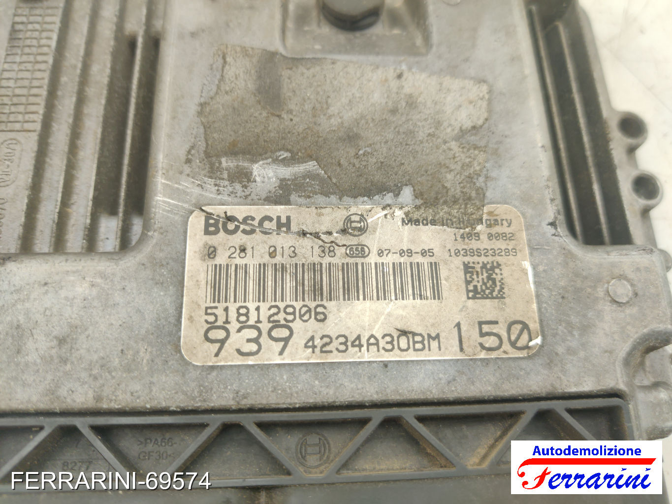 Centralina Motore ALFA ROMEO 159 939 1.9 JTDM 16V 2005-2011 51812906, 0281013138 6