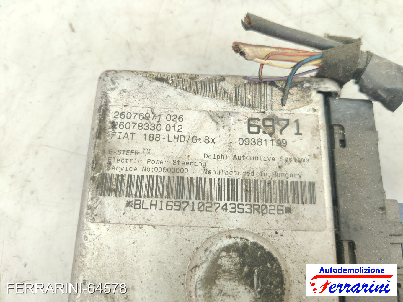 centralina servosterzo FIAT PUNTO 188 1.2 60 1999-2010 26076971, 09381199