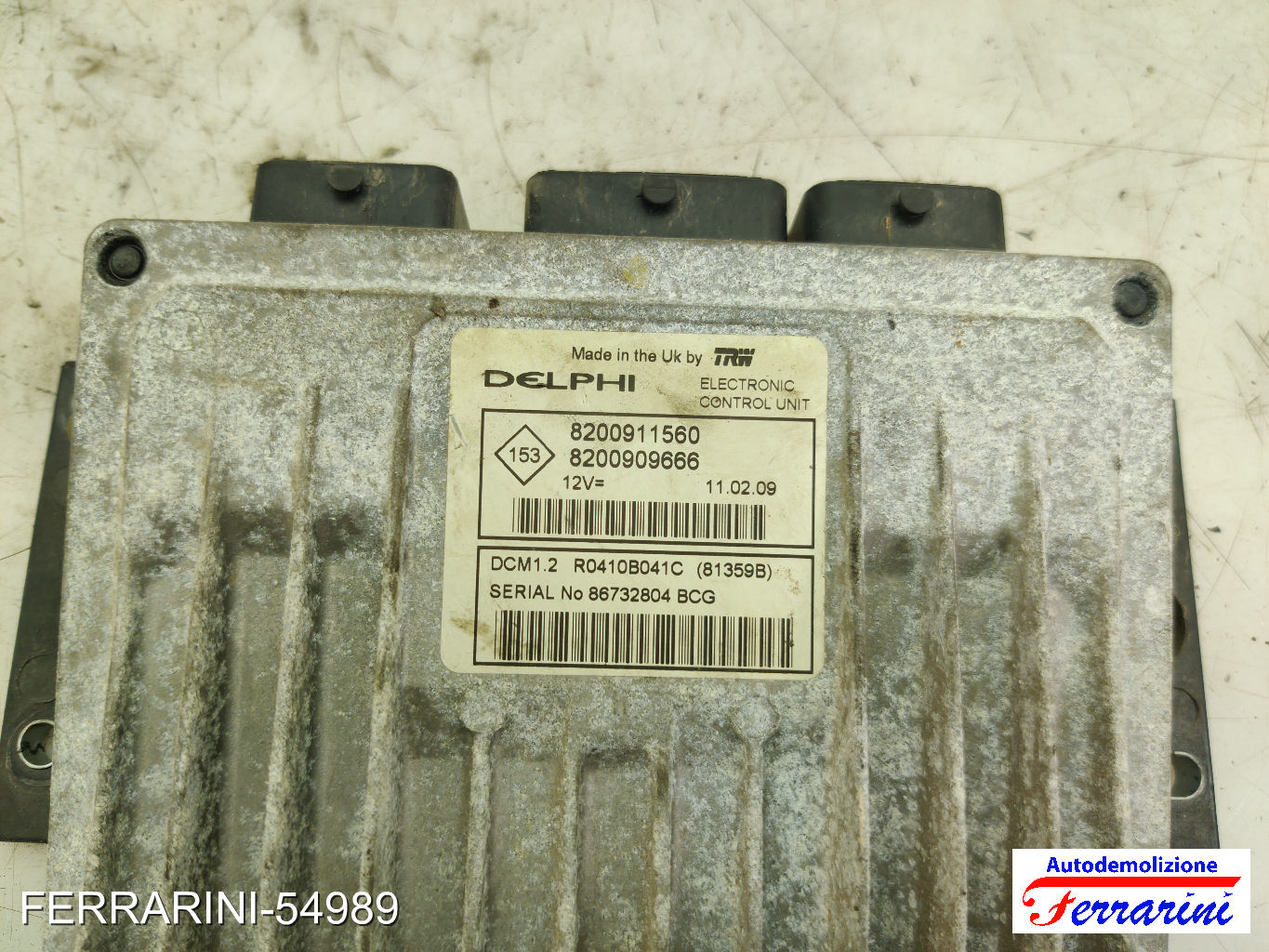 Centralina Motore RENAULT CLIO 3 BR0/1, CR0/1 1.5 DCI 2005-2012 8200911560 7