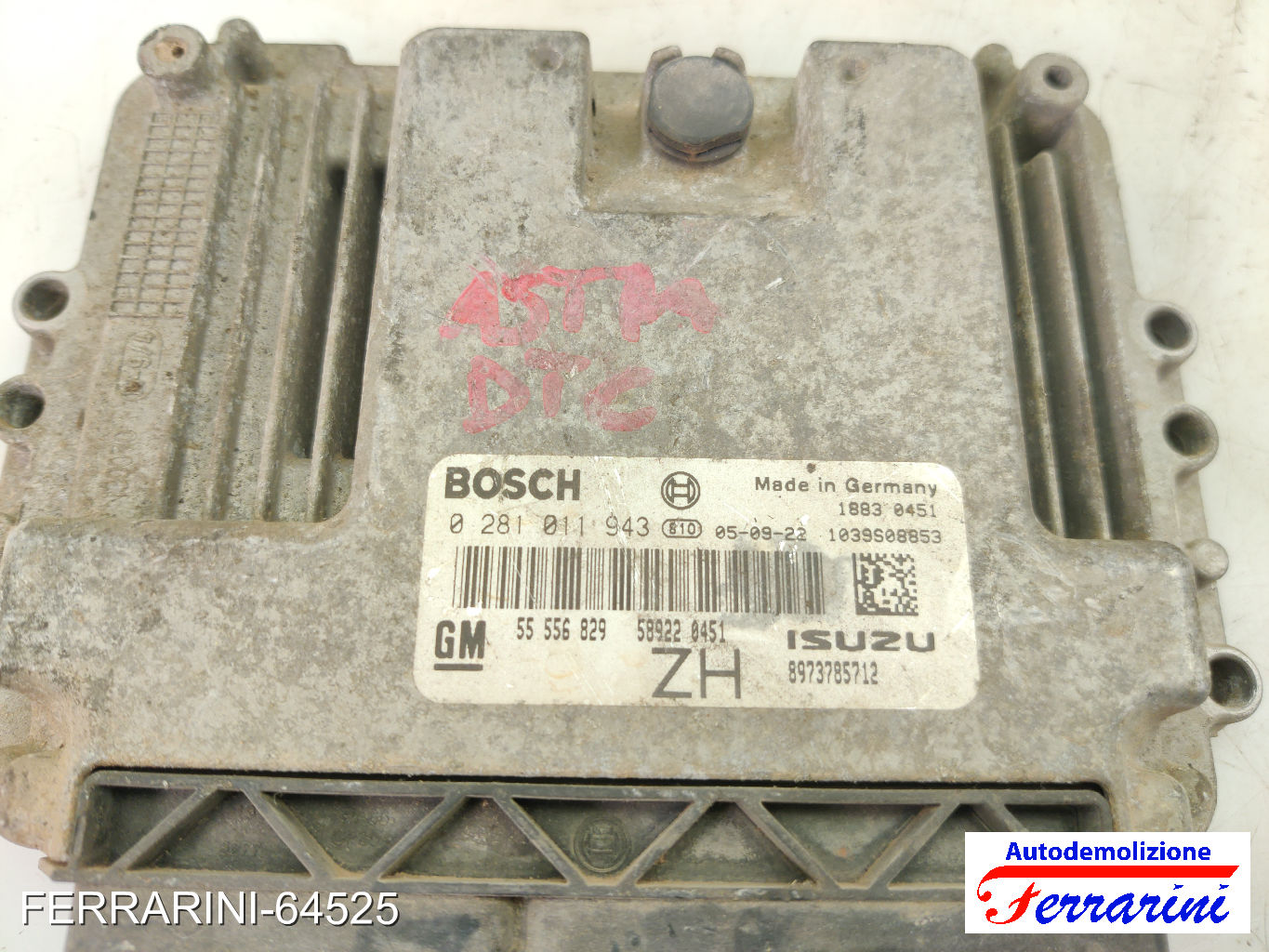 Centralina Motore OPEL ASTRA H SW A04 1.7 CDTI 2004-2010 55556829, 0281011943 7