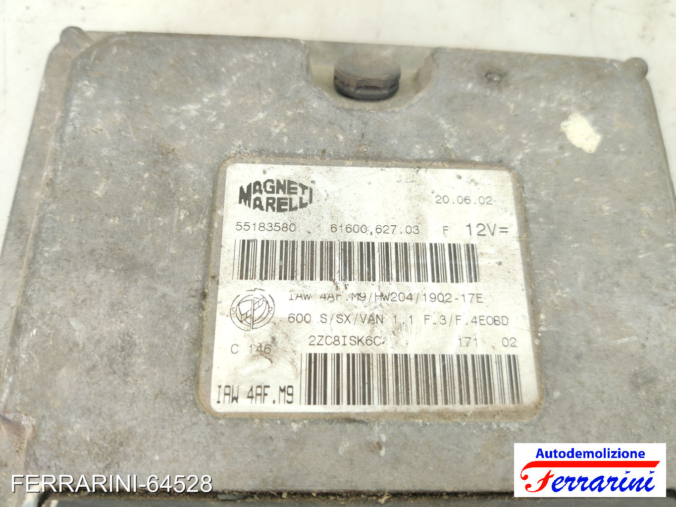 Centralina Motore FIAT SEICENTO 600 287 1.1 1998-2010 55183580, 55187372 7