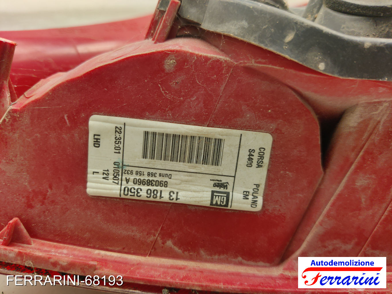 Fanalino Stop Posteriore OPEL CORSA D S07 2006-2014 sinistro, sx 93190950 11