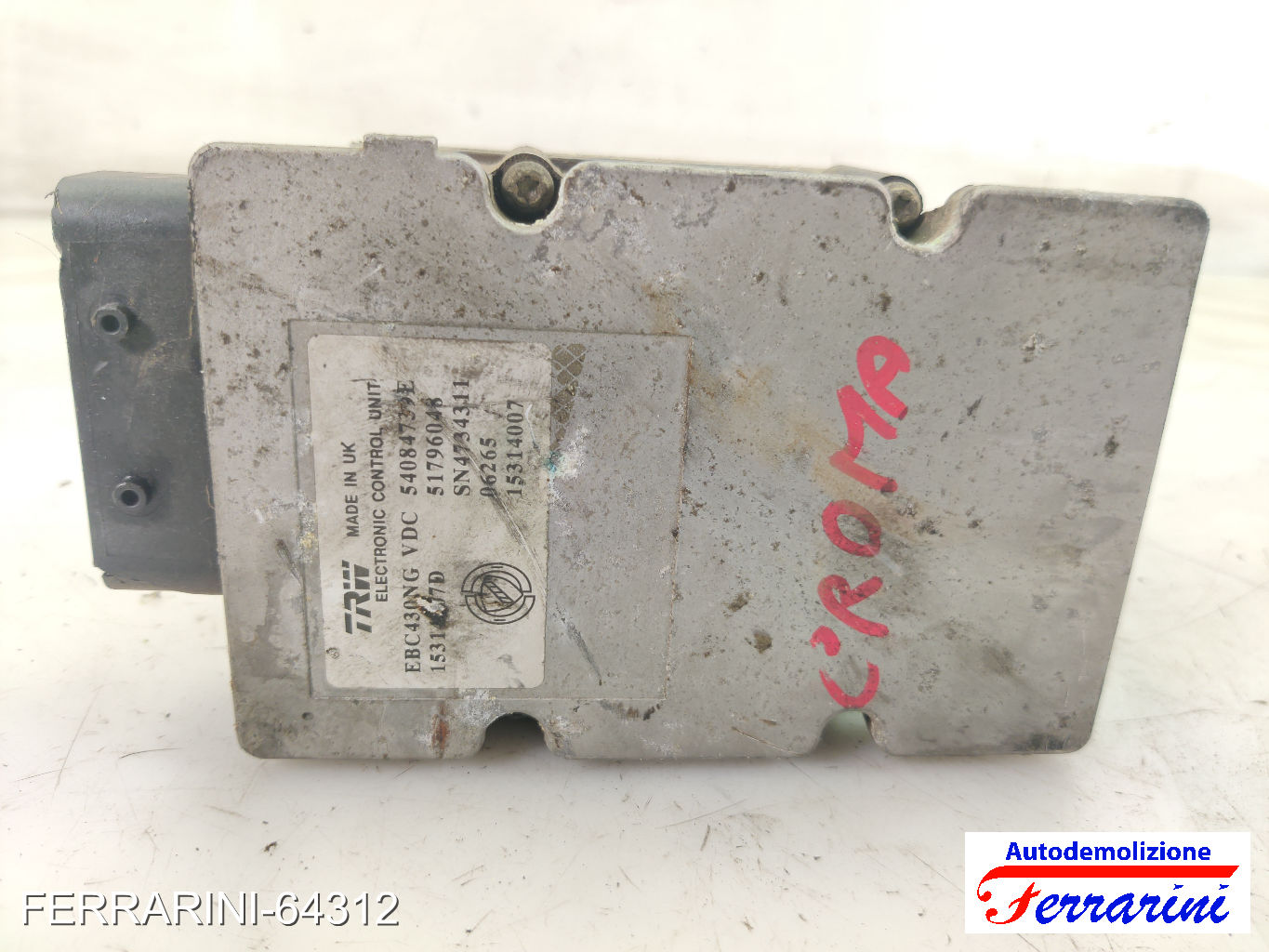 Centralina Pompa Abs FIAT CROMA 194 1.9 D MULTIJET 2005-2011 51796048, 54084739E