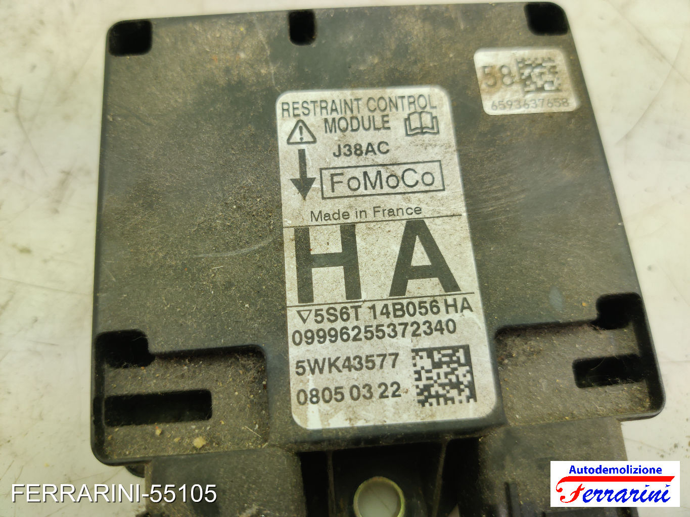 Centralina Airbag FORD FIESTA 5 JD, JH 2001-2008 5S6T14B056HA, 5WK43577 6