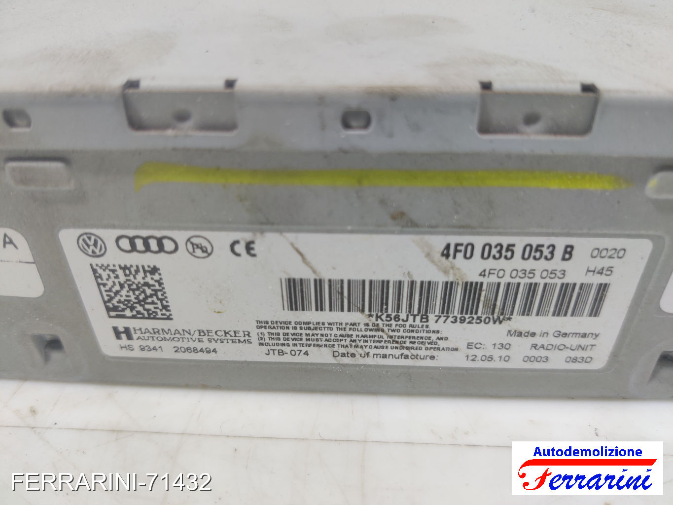Modulo Tuner Stereo Radio AUDI A4 AT 8K5 2008-2015 4F0035053B, 5412088494 6