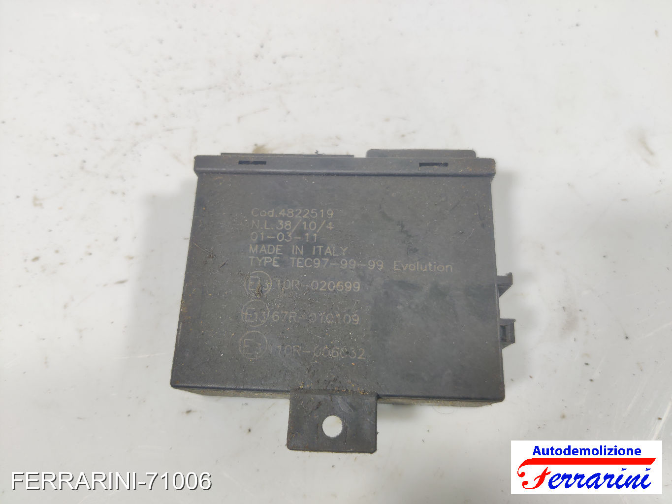Centralina Gpl LANCIA Y 840 1.2 16V 1997-2003 TEC99, 4821037, DGM48708