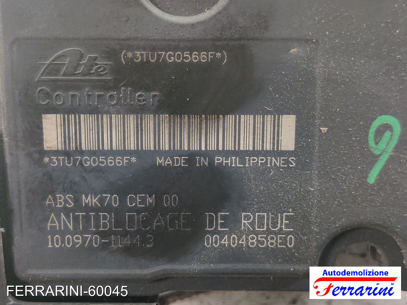Centralina Pompa Abs CITROEN C3 1 FC, FN 1.1I 2002-2009 9662298480, 10020700924