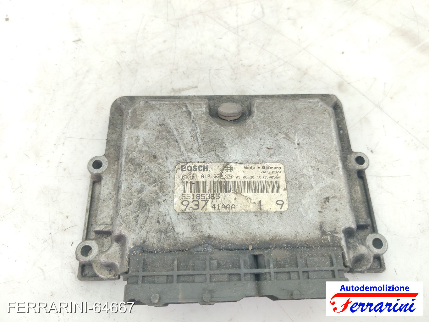 Centralina Motore ALFA ROMEO 147 937 1.9 JTD 2001-2010 55185365, 0281010332