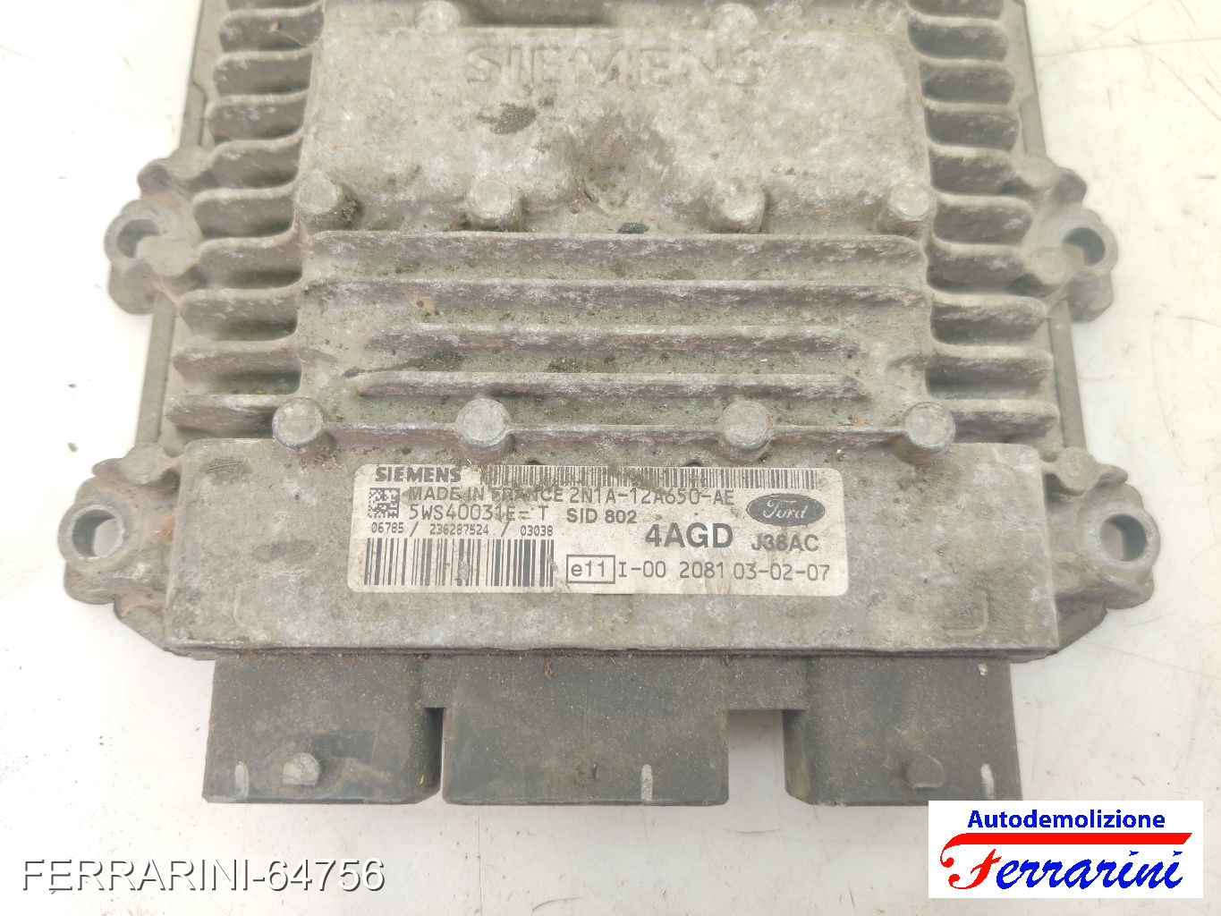 Centralina Motore FORD FUSION JU 1.4 TDCI 2002-2012 2N1A12A650AE, 2N1A12A650 7