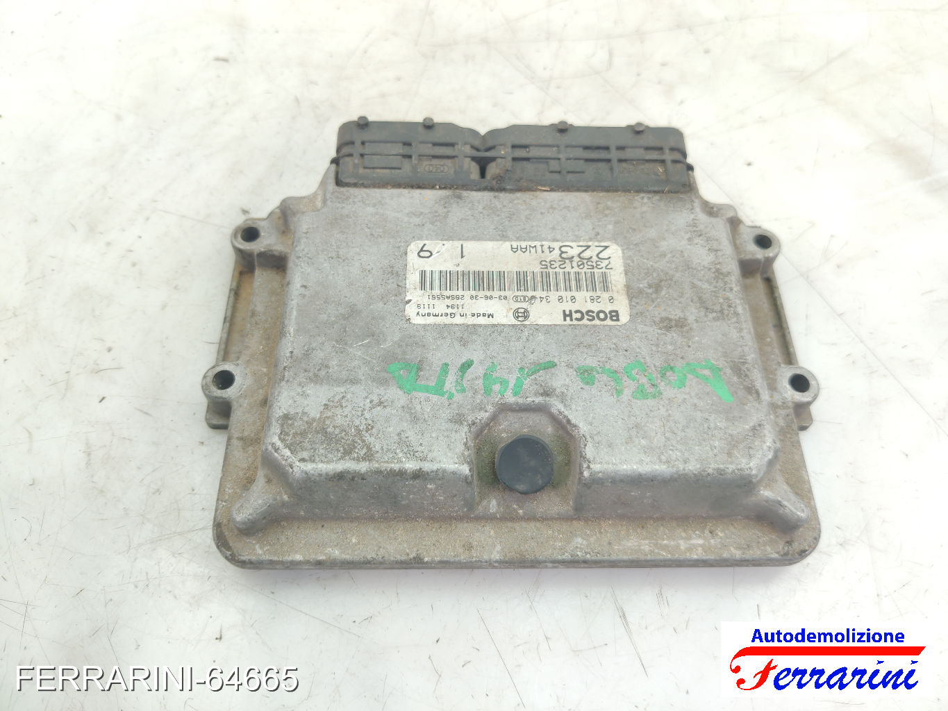 Centralina Motore FIAT DOBLO 223 1.9 JTD 2001-2023 73501235, 0281010344
