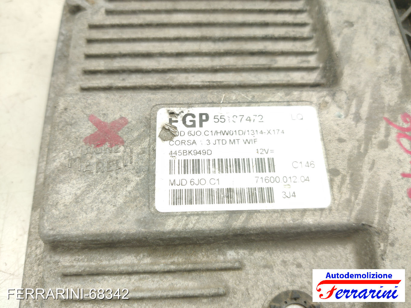 Centralina Motore OPEL CORSA C X01 1.3 CDTI 2003-2009 55197472, 55187472 7