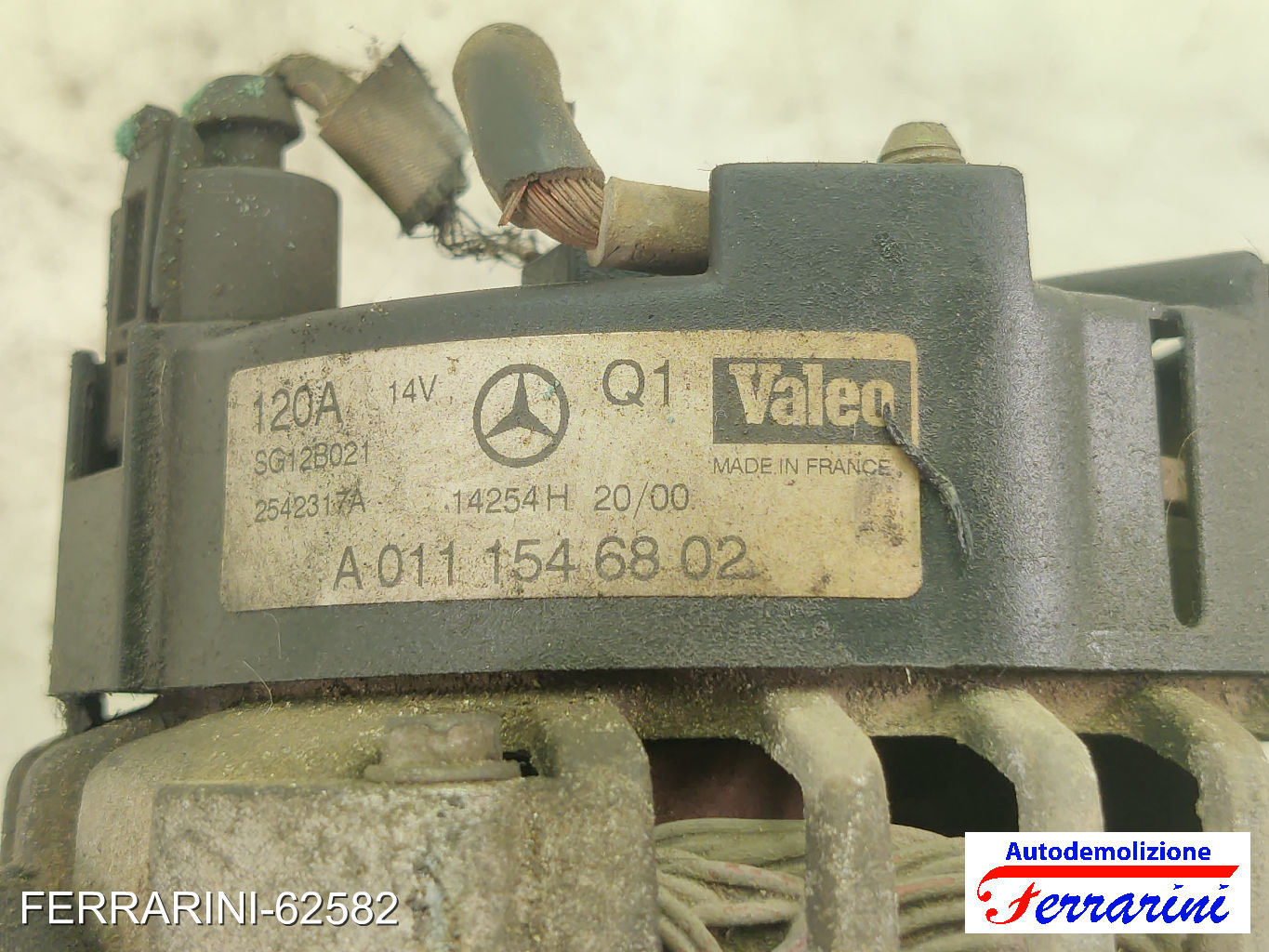 Alternatore MERCEDES CLASSE C W203 C 200 KOMPRESSOR 2000-2002 A0111546802