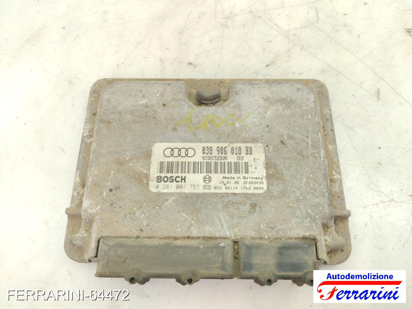 Centralina Motore VW GOLF 4 1J1 1.9 TDI 1997-2004 038906018BB, 0281001757