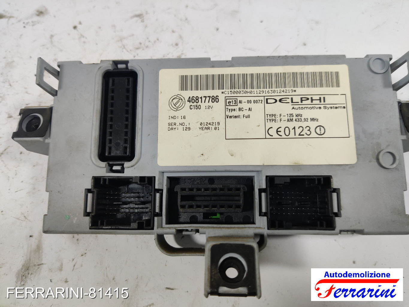 Kit Accensione FIAT DOBLO 119, 223 1.9 D 2001-2010 13
