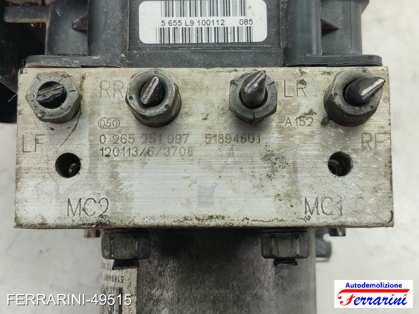 Centralina Pompa Abs FIAT PUNTO 199 1.2 2012-2023 0265251997, 0265951832 6
