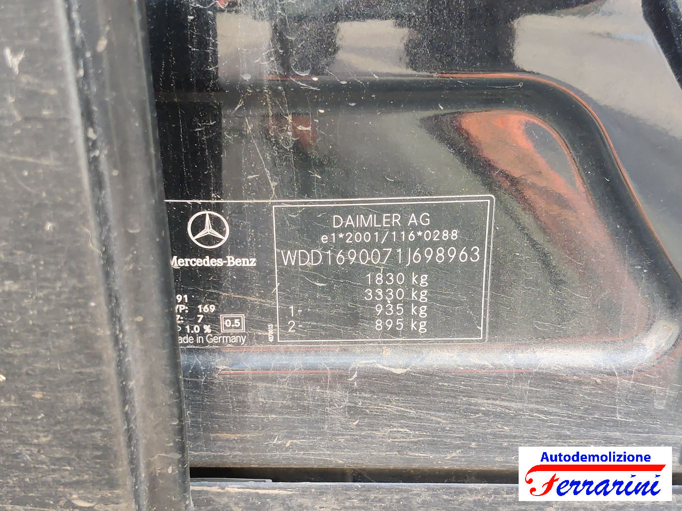 Mercedes Classe A W169 A 180 CDI 109CV 2004-2012