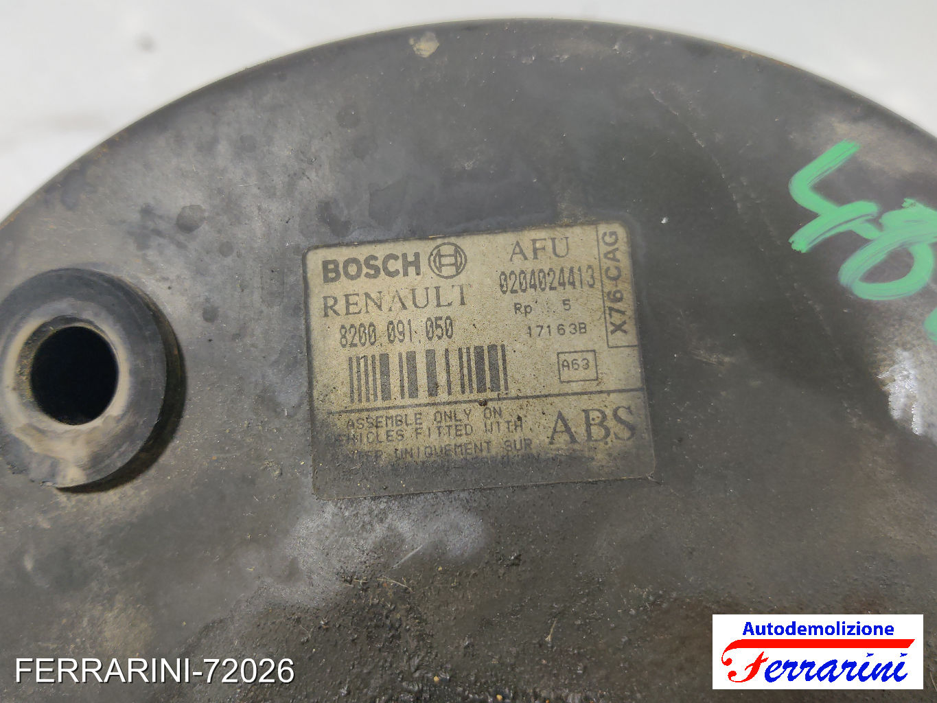 Servofreno RENAULT KANGOO KC0/1 1.2 16V 2001-2023 8200091050, 0204024413, X76CAG 8