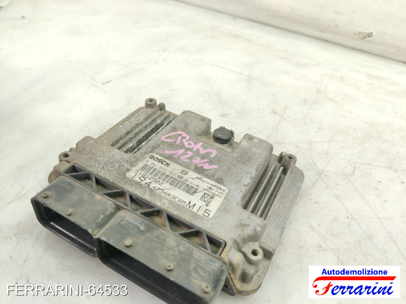Centralina Motore FIAT CROMA 194 1.9 D MULTIJET 2005-2011 51812902, 0281012963
