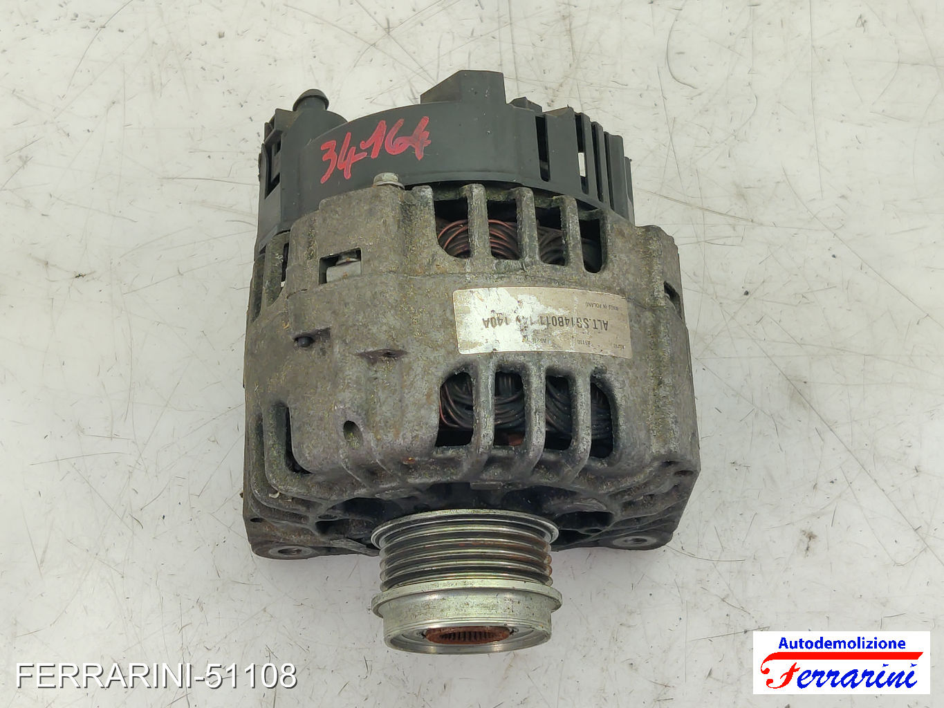 Alternatore AUDI A4 AT 8D5 1.9 TDI 1996-2001 SG14B011, C542496A, 028903029Q