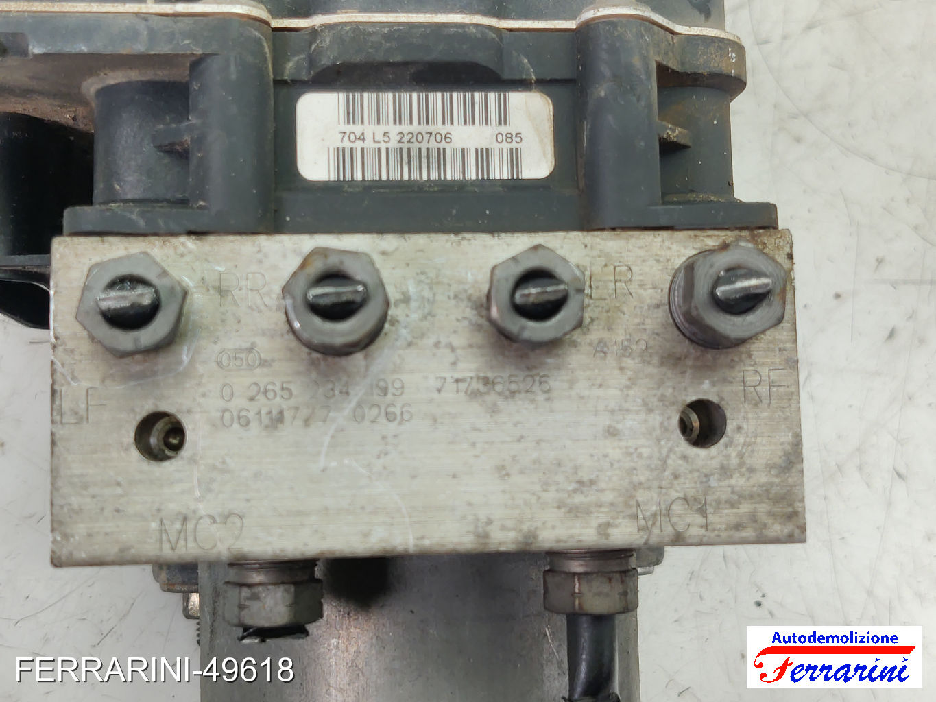Centralina Pompa Abs FIAT GRANDE PUNTO 199 1.9 D MULTIJET 2005-2009 0265234199 8