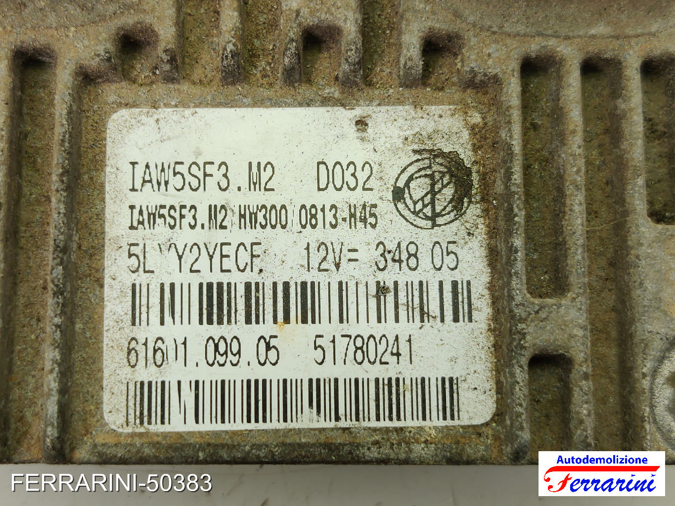 FIAT GRANDE PUNTO 199 1.4 2005-2015 51780241, IAW5SF3M2, 5LYY2YECF 6