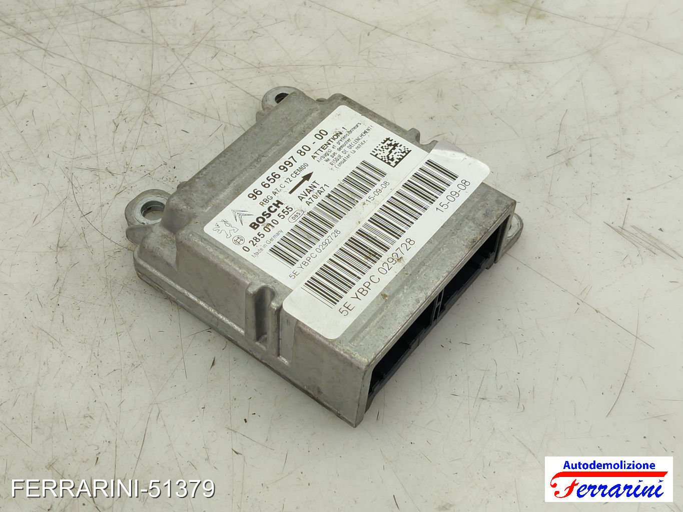 Centralina Airbag PEUGEOT 207 SW WK 2007-2013 0285010555, 9665699780