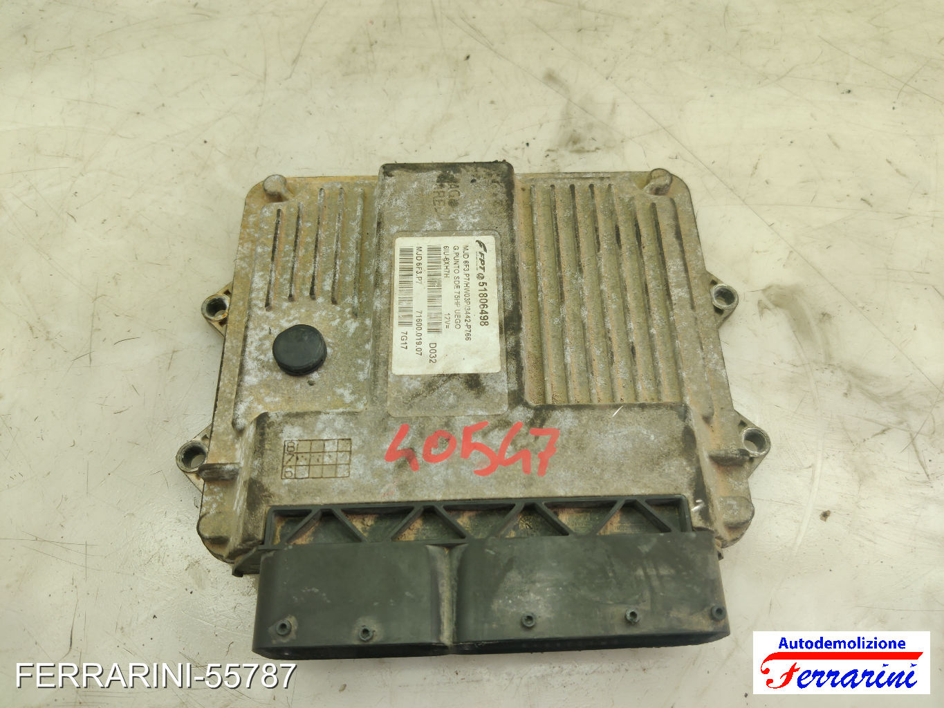 Centralina Motore FIAT GRANDE PUNTO 199 1.3 D MULTIJET 2005-2013 51806498 7
