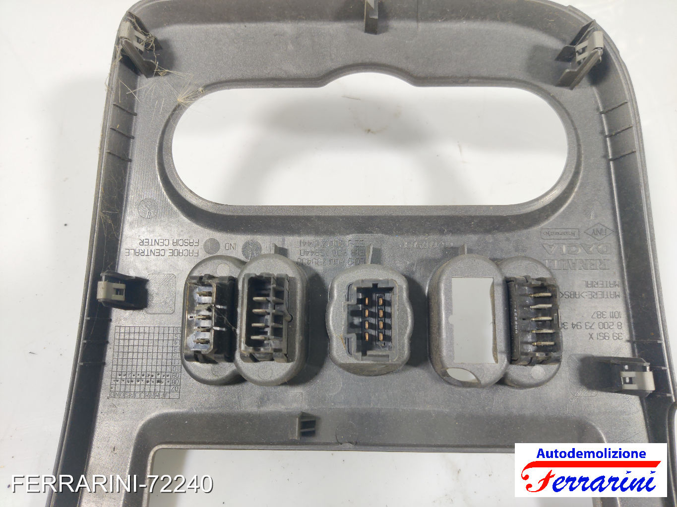 Consolle Centrale Cruscotto DACIA SANDERO 2009-2012 8200739438, 607503R 6