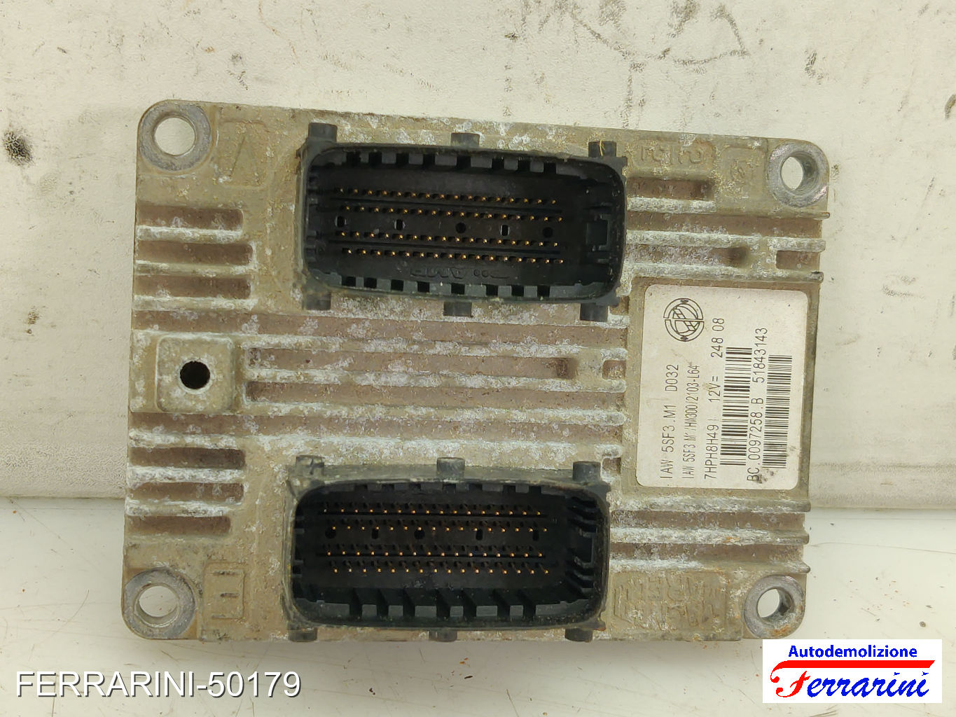 Centralina Motore FIAT GRANDE PUNTO 199 1.2 2005-2009 IAW5SF3M1, HW300, 51843143 7