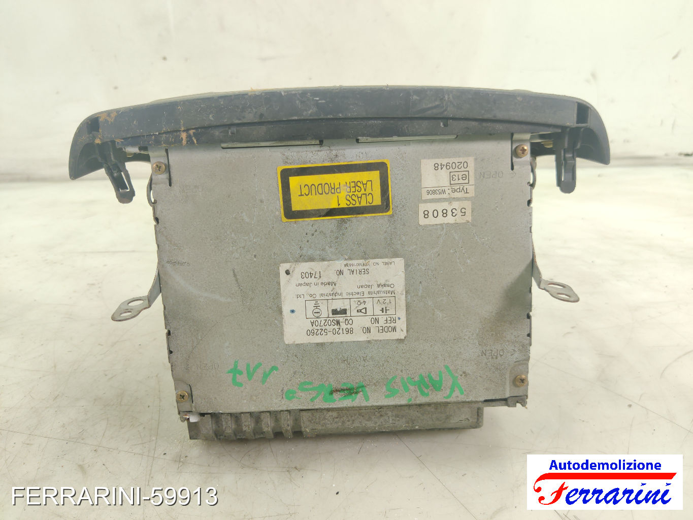 Stereo Radio TOYOTA YARIS VERSO P2 2000-2005 8612052260, CQMS0270A, 8611052121 8
