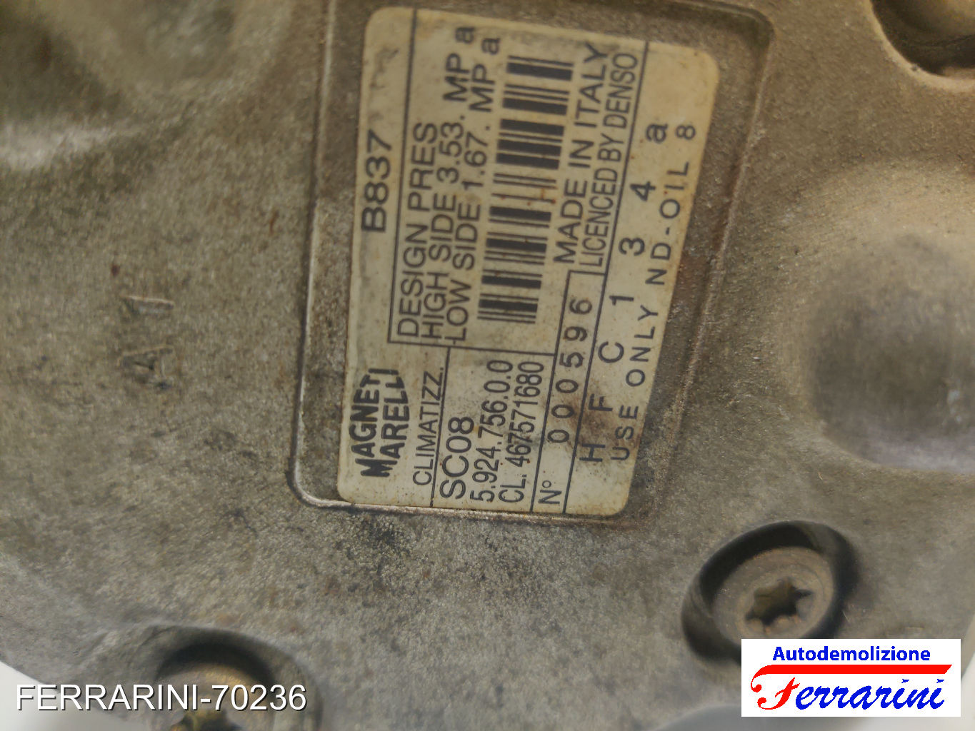 Compressore Clima FIAT PUNTO 188 1.2 60 1999-2010 46757168, 46782669, 51747318 9