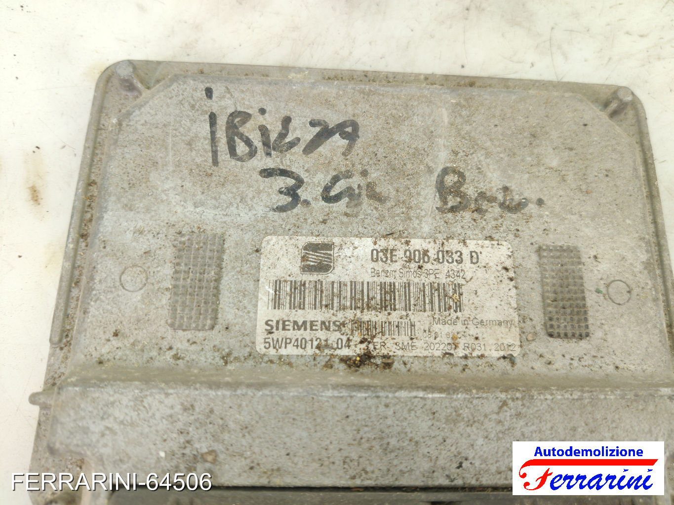 Centralina Motore VW POLO 9A, 9N 1.2 12V 2001-2007 03E906033D, 5WP40121 6