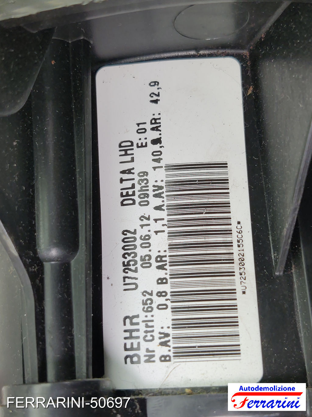 Ventola Stufa OPEL ZAFIRA TOURER C P12 2011-2023 U7253002, 13276230, 1845105