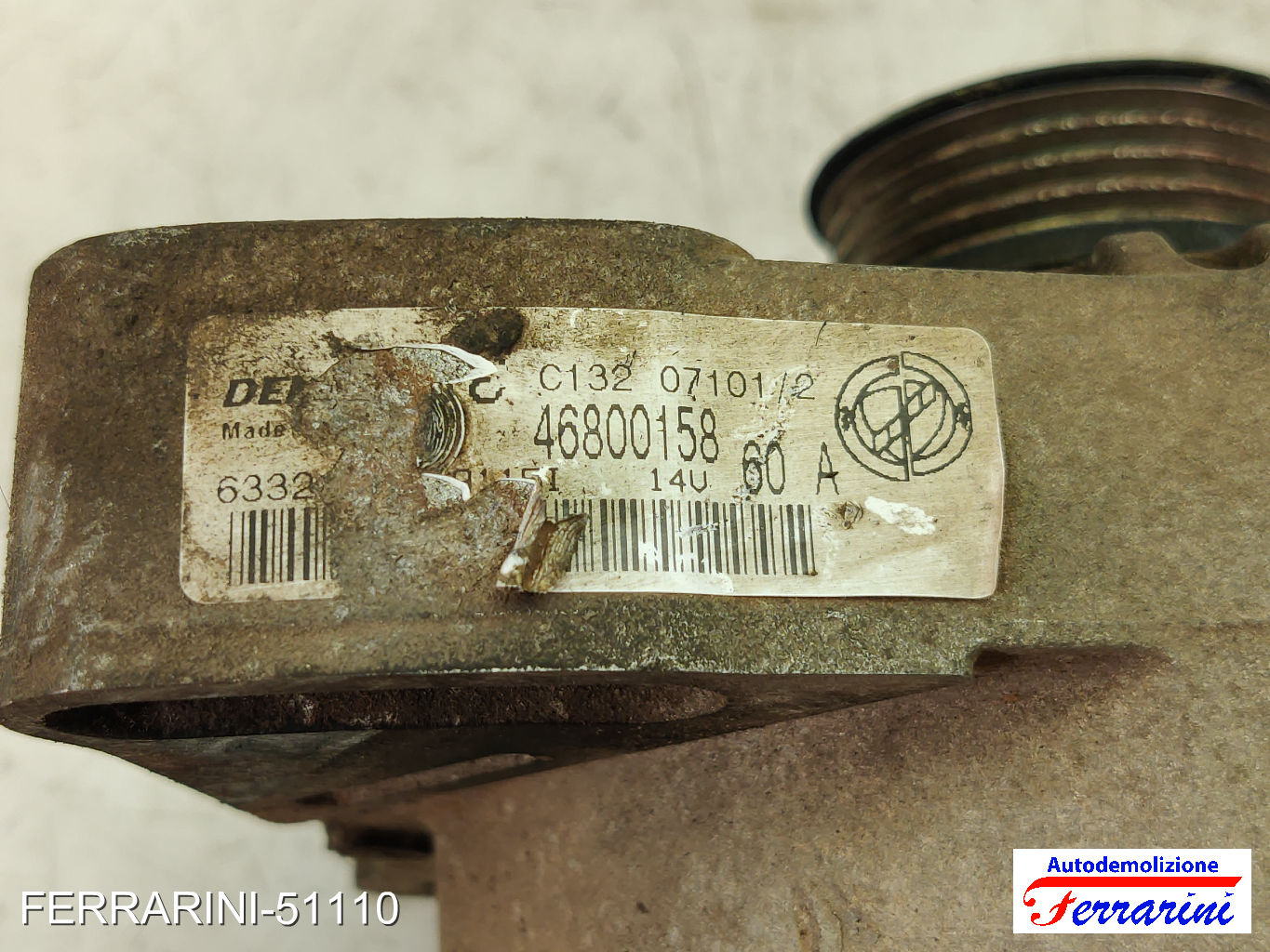 Alternatore FIAT SEICENTO 600 287 1.1 1998-2010 46800158, 46420960, 46530060