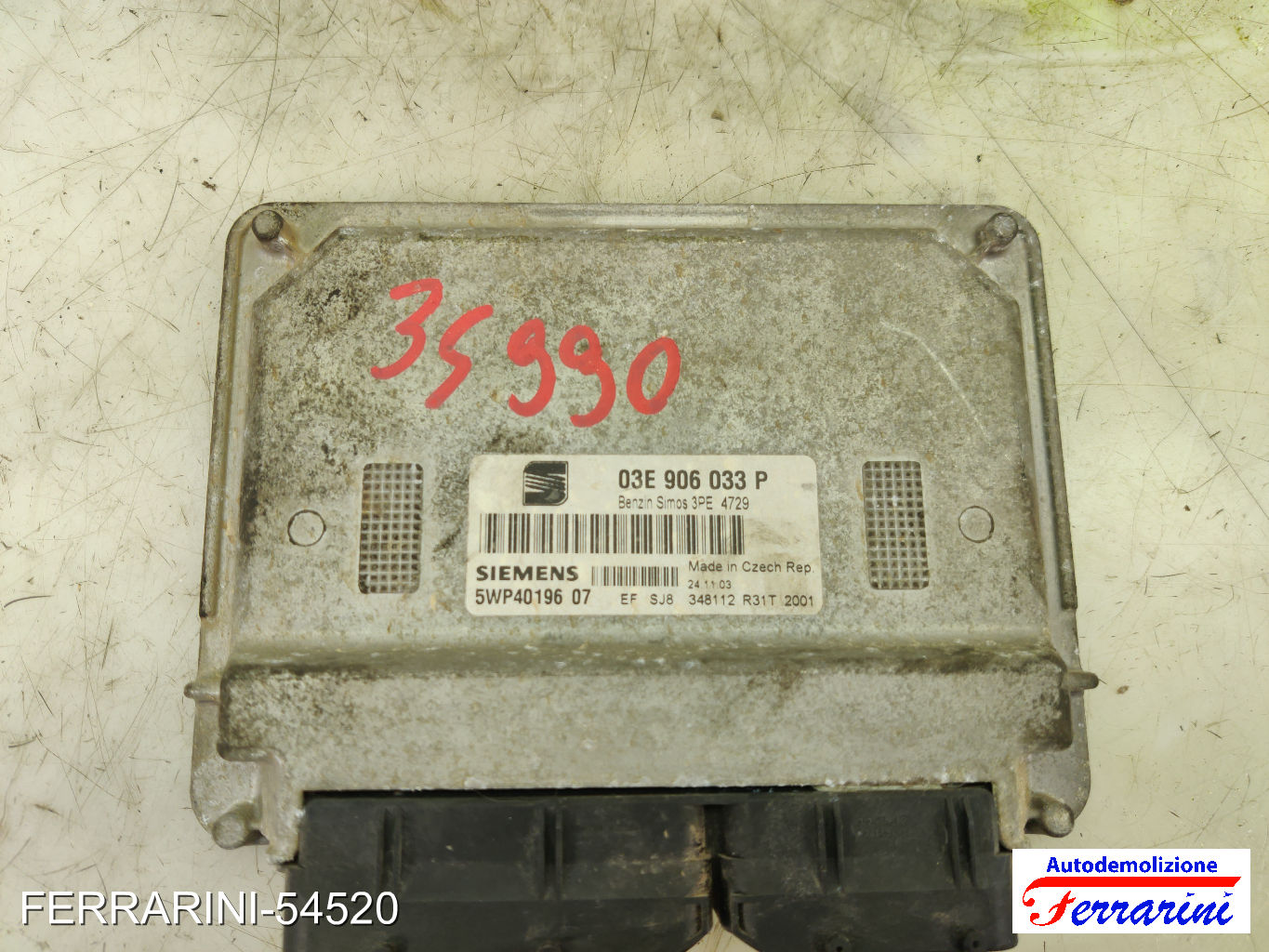 Centralina Motore SEAT IBIZA 3 6L1 1.2 2002-2006 03E906033P, 5WP4019607 6